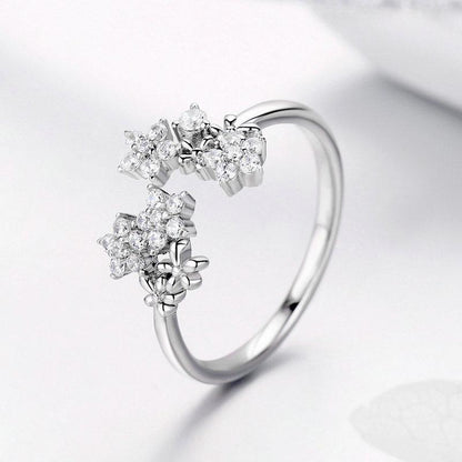 CZ Daisy Adjustable Ring