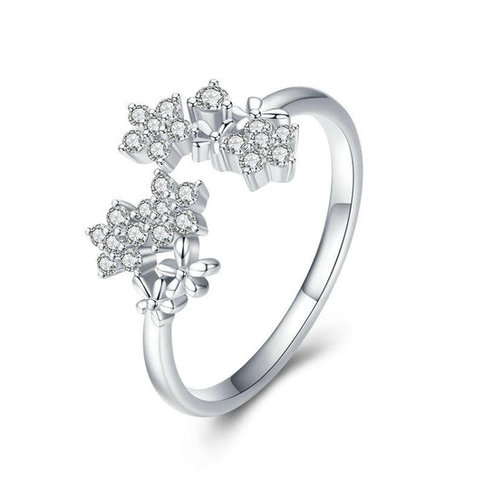 CZ Daisy Adjustable Ring