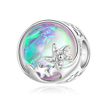 Load image into Gallery viewer, 925 Sterling Silver Beach Waves Murano and Starfish Bead Charm