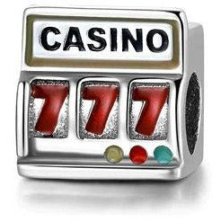 925 Sterling Silver Casino 777 Bead Charm