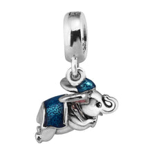 Load image into Gallery viewer, 925 Sterling Silver Dumbo Flying Elephant Enamel Dangle Charm