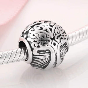 925 Sterling Silver Tree of Life Patterned Bead Charm