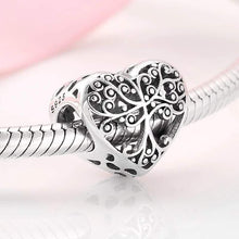 Load image into Gallery viewer, 925 Sterling Silver Tree of Life Heart Bead Charm