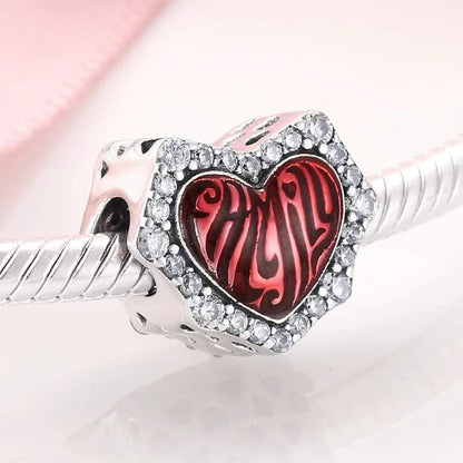 Stylish Red Heart CZ Charm