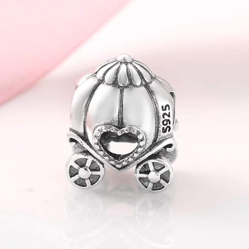 925 Sterling Silver Pumpkin Carriage Charm