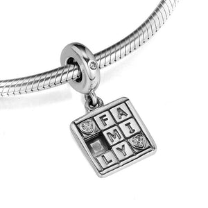 925 Sterling Silver Family Game Dangle Charm