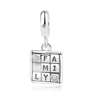 925 Sterling Silver Family Game Dangle Charm