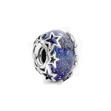 Galaxy Blue Murano Glass Bead Charm