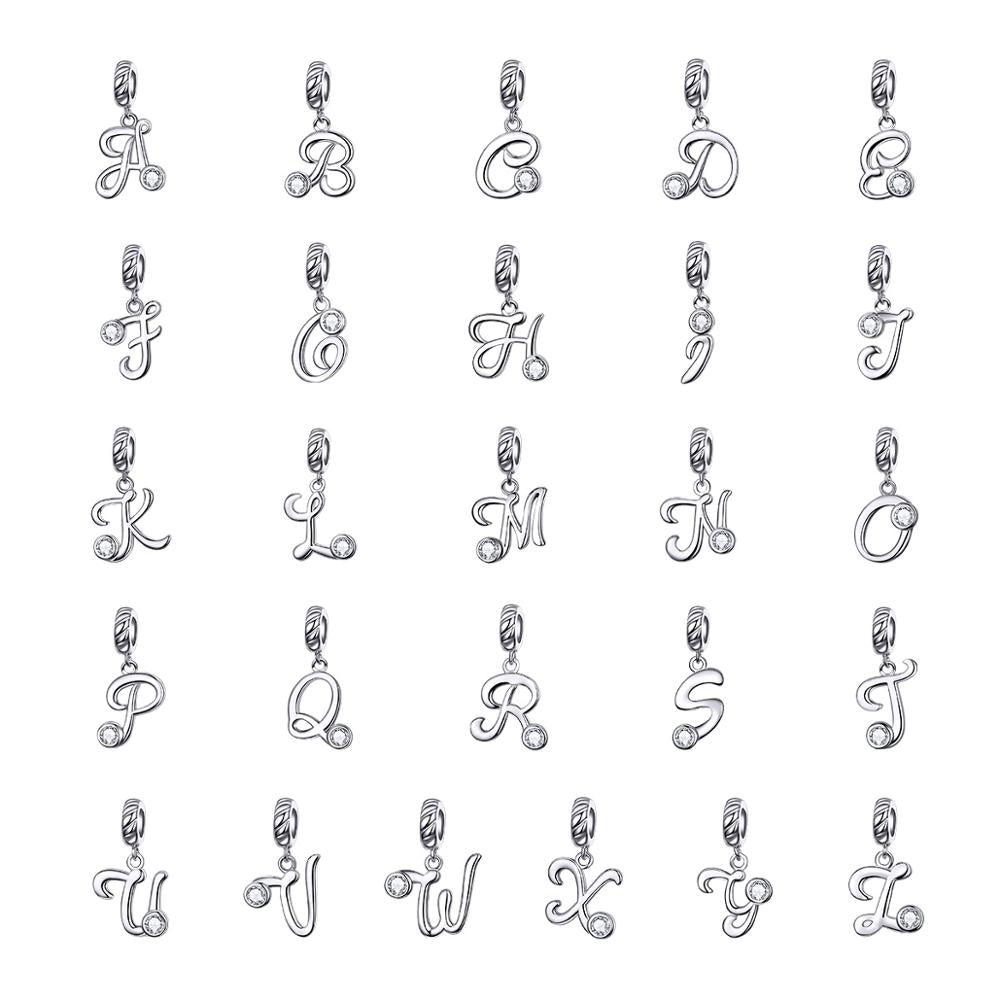 CZ Alphabet Letter A-Z Dangle Charm