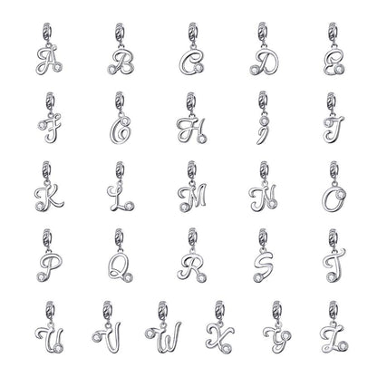 CZ Alphabet Letter A-Z Dangle Charm