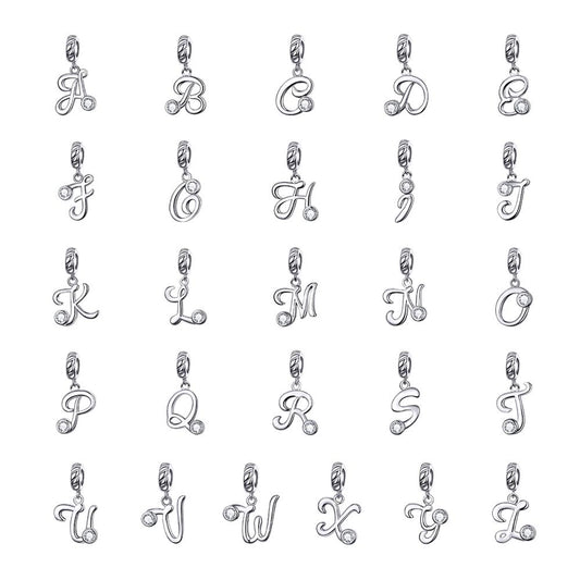 CZ Alphabet Letter A-Z Dangle Charm