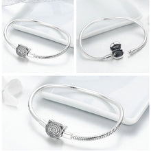 Load image into Gallery viewer, 925 Sterling Silver Cat Clasp Snake Bracelet