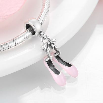 Pink Ballet Shoes Dangle Charm