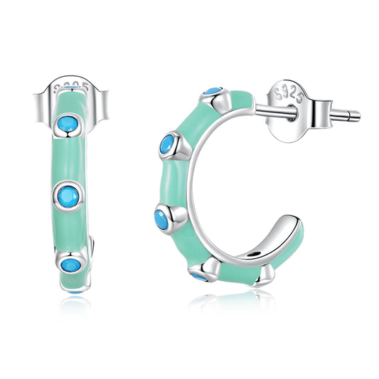 Mint Green Stud Earrings