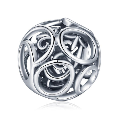 925 Sterling Silver Ball of Chains Bead Charm