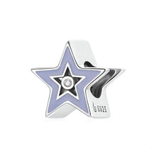 Load image into Gallery viewer, 925 Sterling Silver Purple and Blue Enamel Twinkle Star Bead Charm