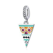 Load image into Gallery viewer, 925 Sterling Silver Bohemian Fun Triangular Flag Dangle Charm