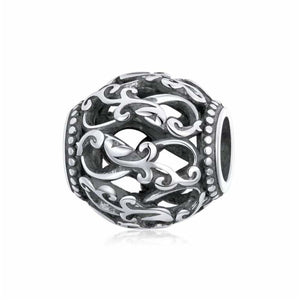 925 Sterling Silver Bohemian Openwork Retro Texture Bead Charm