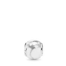 Load image into Gallery viewer, 925 Sterling Silver Marble White Murano Mini ME Bead Charm