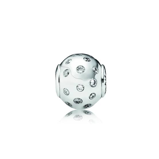 925 Sterling Silver CZ Spots Mini ME Bead Charm