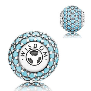 925 Sterling Silver Blue Enamel Mini ME Bead Charm
