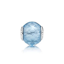 Load image into Gallery viewer, 925 Sterling Silver Light Blue Glass Murano Mini ME Bead Charm