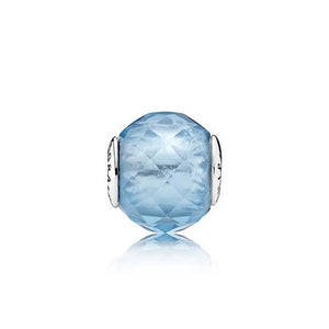 925 Sterling Silver Light Blue Glass Murano Mini ME Bead Charm
