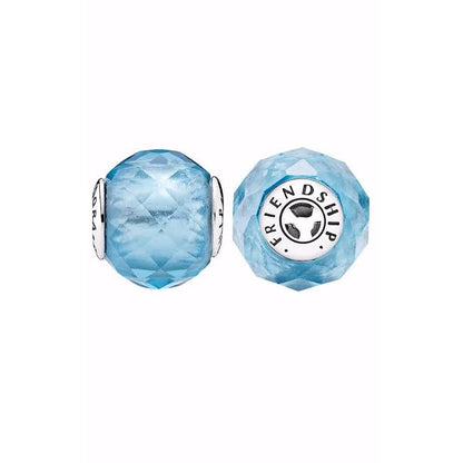 Light Blue Glass Murano Mini ME Bead Charm