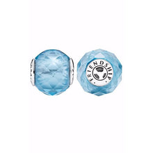 Load image into Gallery viewer, 925 Sterling Silver Light Blue Glass Murano Mini ME Bead Charm