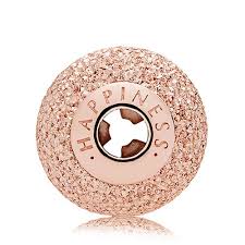ROSE Gold Plated CZ Rose Gold Mini ME Bead Charm