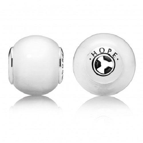 White Murano Mini ME Bead Charm
