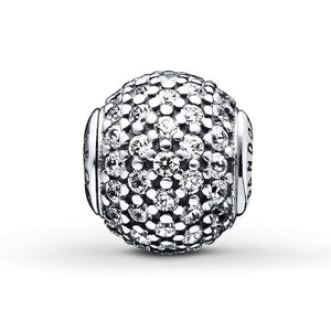 925 Sterling Silver CZ Clear Mini ME Bead Charm