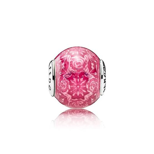 Red Flower Murano Mini ME Bead Charm