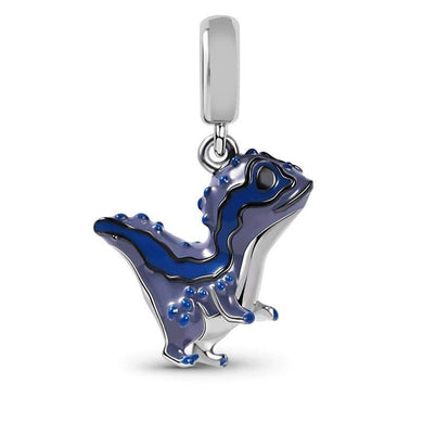 925 Sterling Silver Blue Enamel Dinosaur Dangle Charm