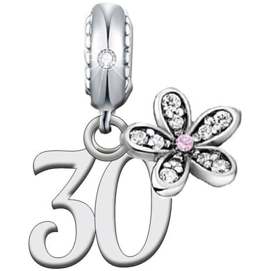 925 Sterling Silver 30 and Fabulous Dangle Charm