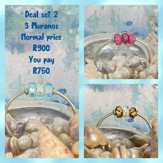 Murano Glass Bead Charm Sets