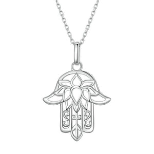 925 Sterling Silver Fatima Hand Necklace