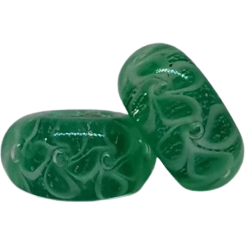 Green Floral Murano Bead