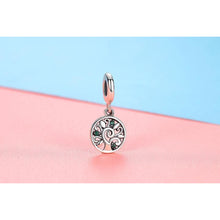 Load image into Gallery viewer, 925 Sterling Silver Green CZ Tree of Life Dangle Charm