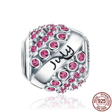 Load image into Gallery viewer, 925 Sterling Silver Forever Queen CZ Birthstone Month Bead Charm
