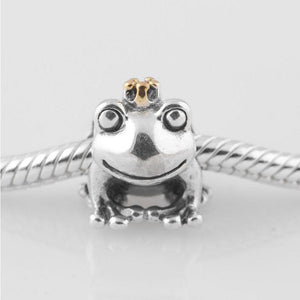 925 Sterling Silver Frog Prince Bead Charm