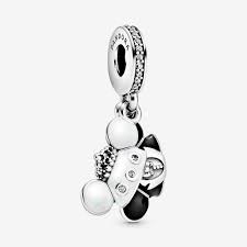 925 Sterling Silver Mickey And Minnie Wedding Ears Dangle Charm