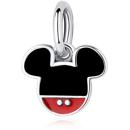 925 Sterling Silver Mickey Mouse Enamel Dangle Charm
