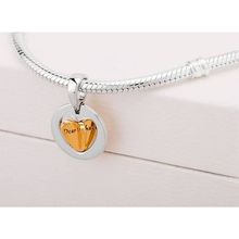 Load image into Gallery viewer, 925 Sterling Silver Mom&#39;s Golden Heart Dangle Charm