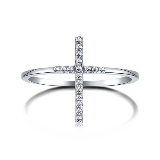 Clear CZ Cross Ring