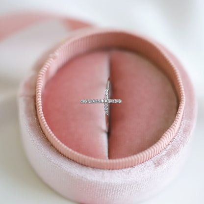Clear CZ Cross Ring