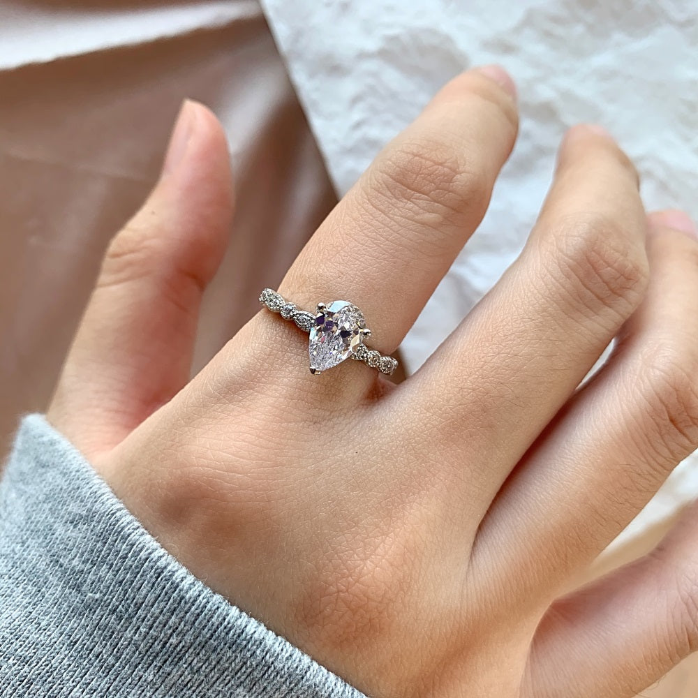 CZ Teardrop Ring