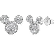 Load image into Gallery viewer, 925 Sterling Silver CZ Mickey Mouse Stud Earrings