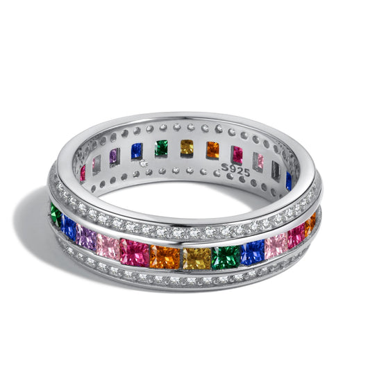 CZ Multi Colour Eternity Ring