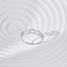 Load image into Gallery viewer, 925 Sterling Silver Clear CZ Hearts Ring